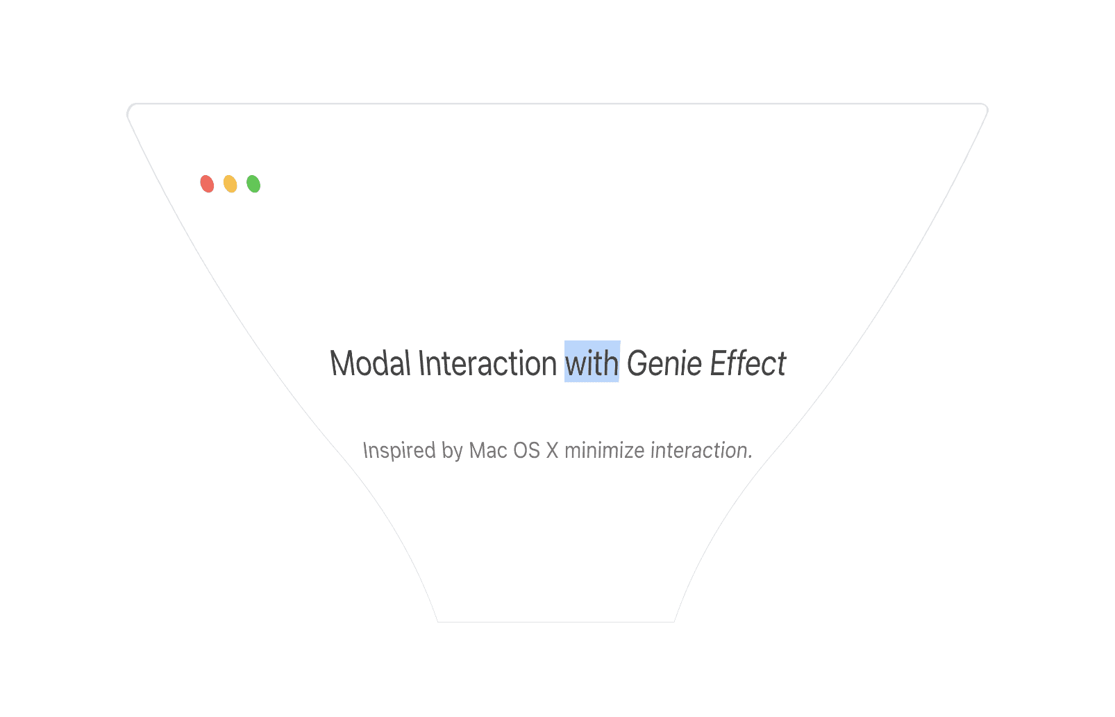 Modal Interaction with Genie Effect Preview